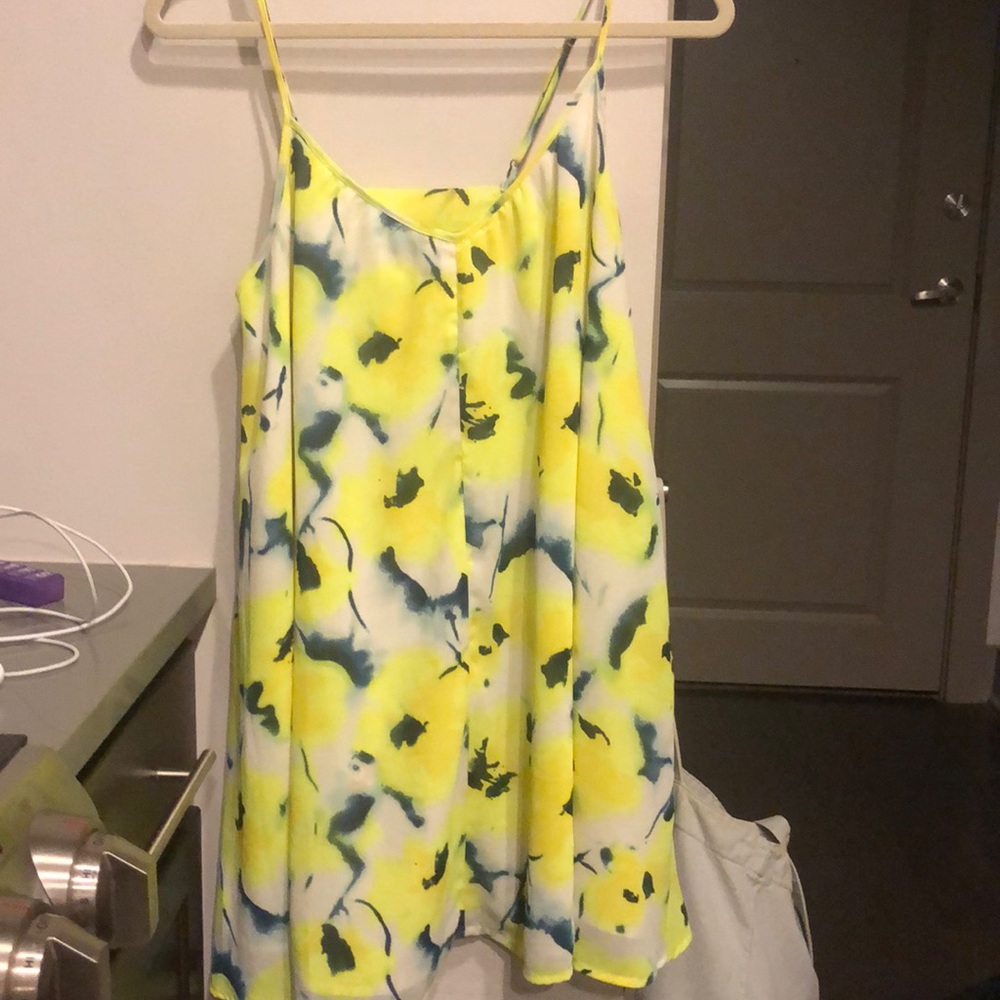 Saks Fifth Ave yellow flower dress